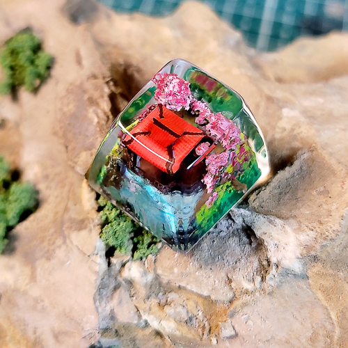 Keycap thuỷ đình, nút bàn phím cơ phong cảnh nhật bản, thuỷ đình keycap
