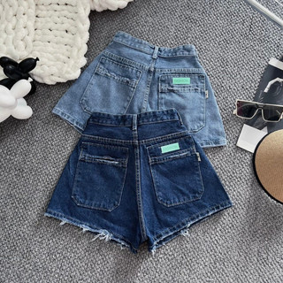 Quần short jean nữ cạp cao rách nhẹ, cá tính
