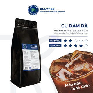 Combo 2 túi cà phê rang xay 100% arabica k-ho1 500g/gói thương hiệu k coffee