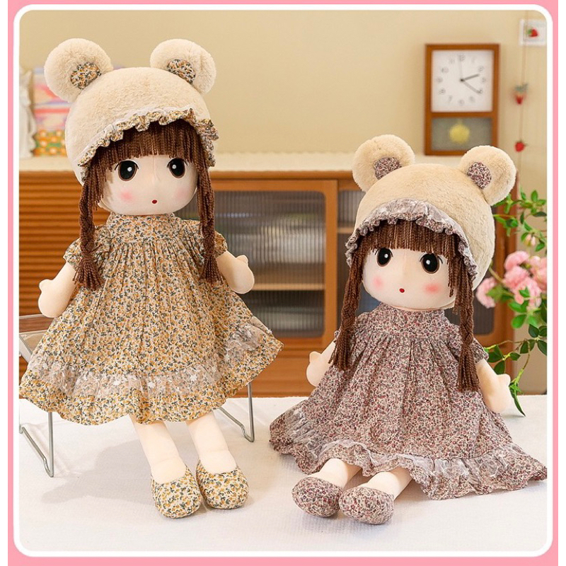Gấu Bông Búp Bê Tai Thỏ Sang Trọng - Quà Tặng Cao Cấp Cho Bé Size 50cm