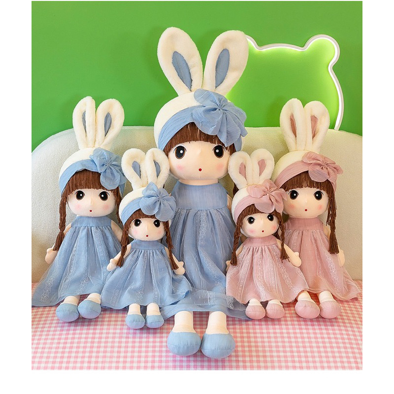 Gấu Bông Búp Bê Tai Thỏ Sang Trọng - Quà Tặng Cao Cấp Cho Bé Size 50cm