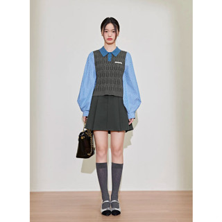 [SẴN XANH S] Áo len phối tay sơ mi kẻ hàng xuất Kuose