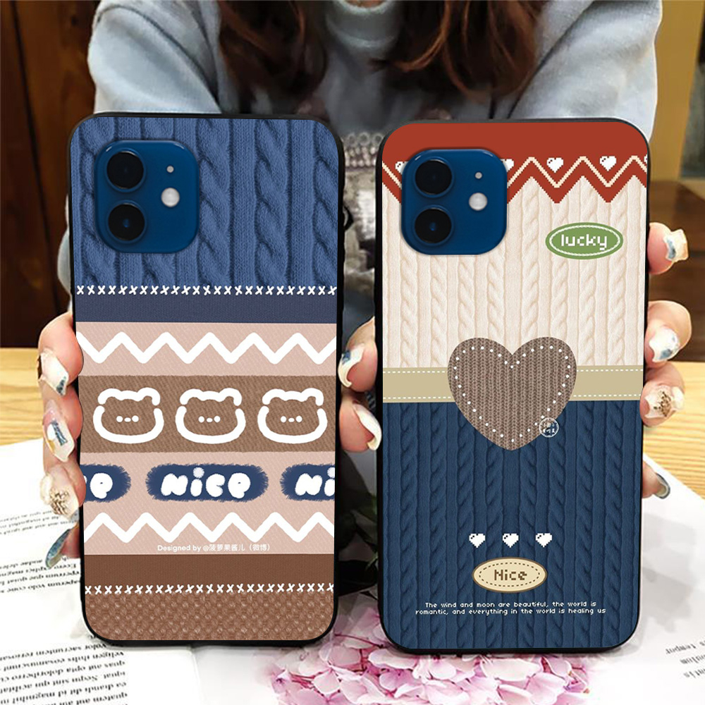 Ốp lưng Iphone 12 / ip 12 mini / ip 11 in hình kẻ ô xinh xỉu