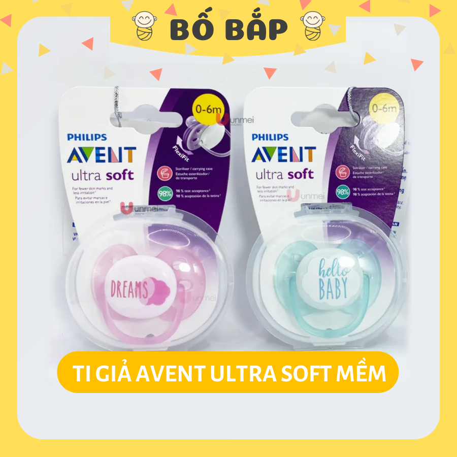 Ti giả Avent Ultra Soft Silicon Siêu Mềm Chỉnh Nha Cho Bé Nhập Khẩu Chính Hãng - Bố Bắp Store