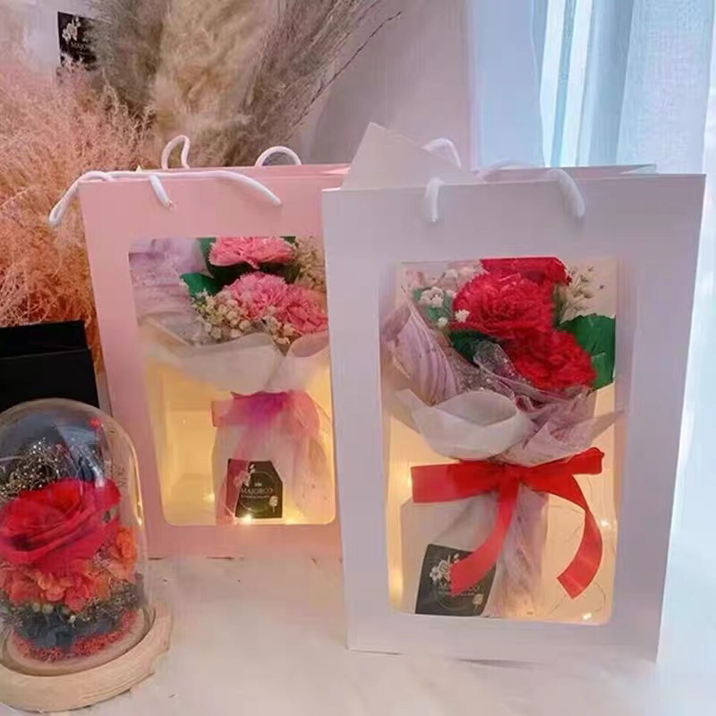 Túi Giấy Mặt Kính Đựng Hoa, Quà Nhiều Kích Thước