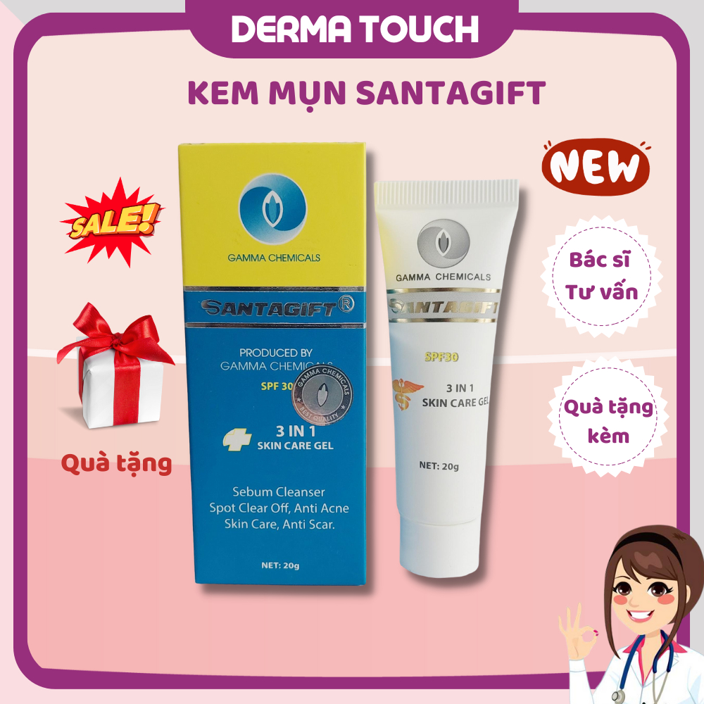 SANTAGIFT mẫu mới Gel giảm mụn và thâm Gamma SANTAGIFT thông thoáng lỗ chân lông 20g - DermaTouch