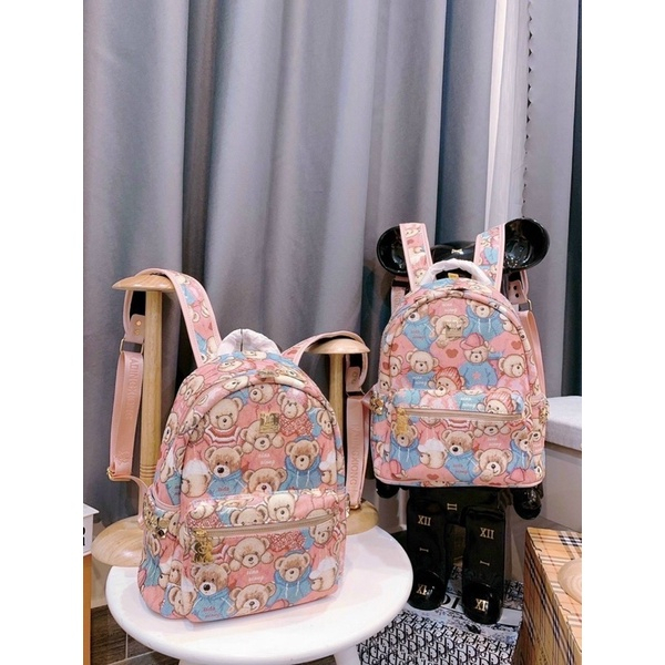 Balo gấu màu hồng size to 40cm để vừa sách vở hình ngộ nghĩnh dễ thương