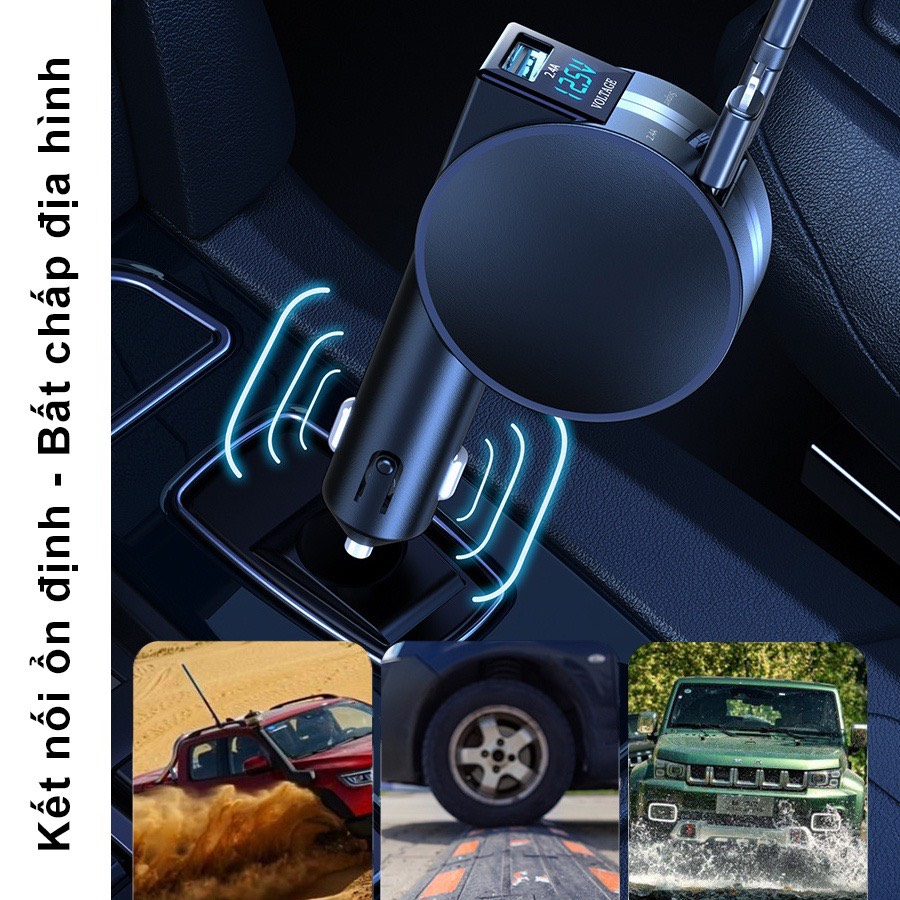 TẨU SẠC SIÊU NHANH Ô TÔ ĐA NĂNG 3IN1 60W TỰ THU GỌN DÂY