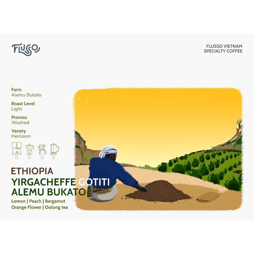 Cà phê Ethiopia Yirgacheffe Gotiti Alemu Bukato