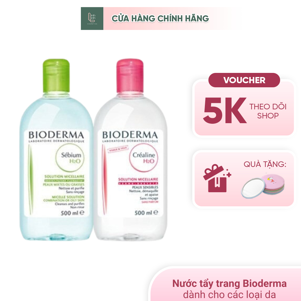 Nước Tẩy Trang Bioderma Dành Cho Da Dầu, Da Mụn, Da Nhạy Cảm -500ml/100ml
