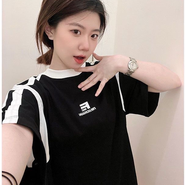 Áo Thun Nam Nữ From Rộng Màu Trắng Phối Tay Đen RioGonzStudio Phong Cách Hiện Đại