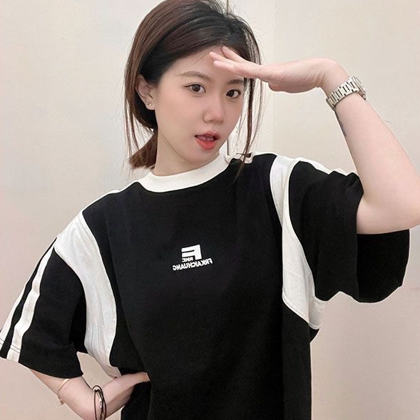 Áo Thun Nam Nữ From Rộng Màu Trắng Phối Tay Đen RioGonzStudio Phong Cách Hiện Đại