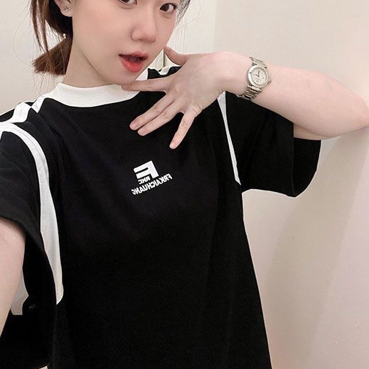 Áo Thun Nam Nữ From Rộng Màu Trắng Phối Tay Đen RioGonzStudio Phong Cách Hiện Đại