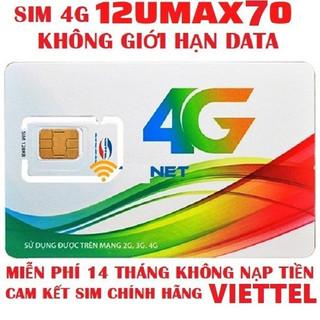 SIM 4G 12UMAX70 12V90B 12MXH100 Vào Mạng Cả Năm TRUY CẬP INTERNET KHÔNG GIỚI HẠN DATE 365 NGÀY