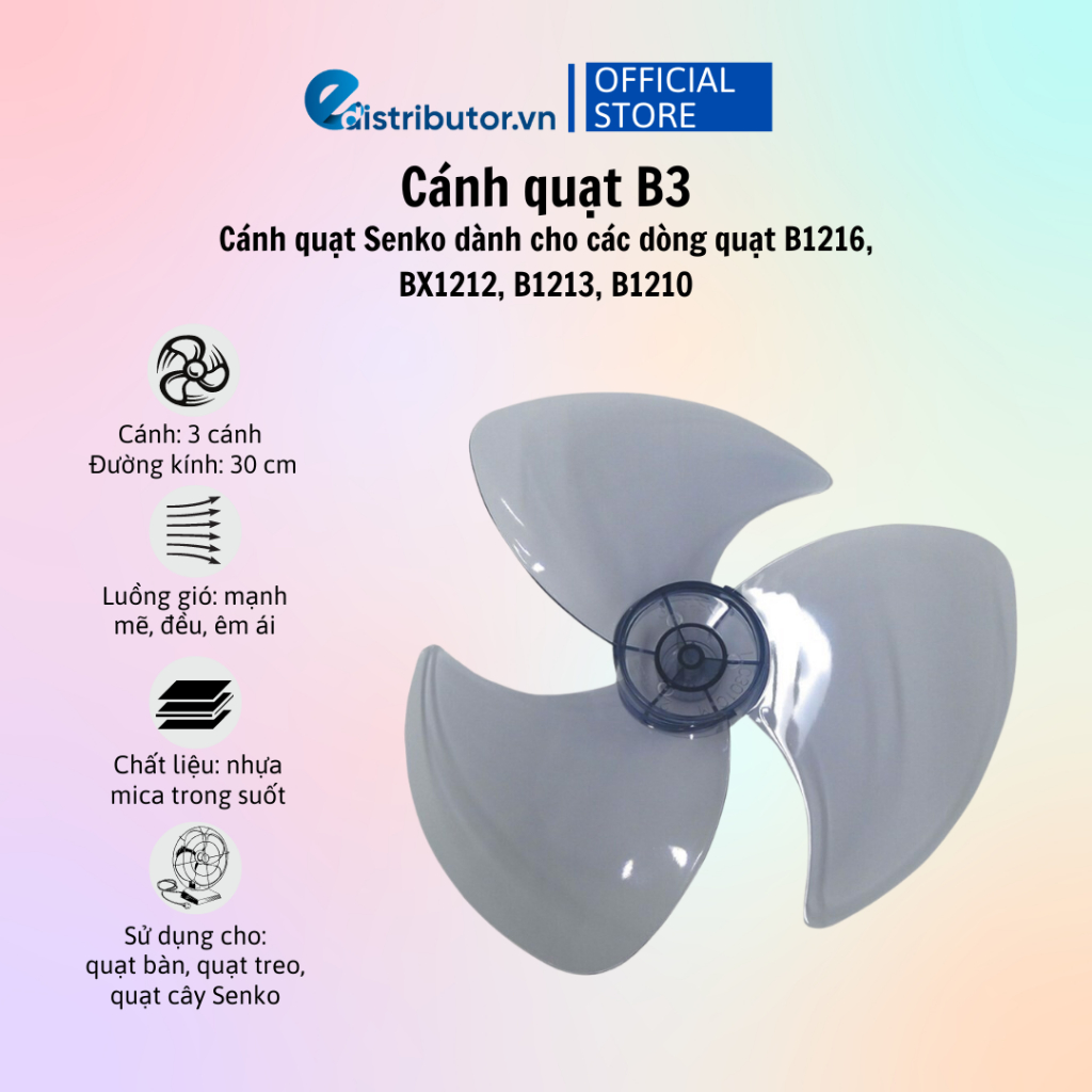 Cánh quạt 3 cánh Senko B3, B4 - Hàng chính hãng