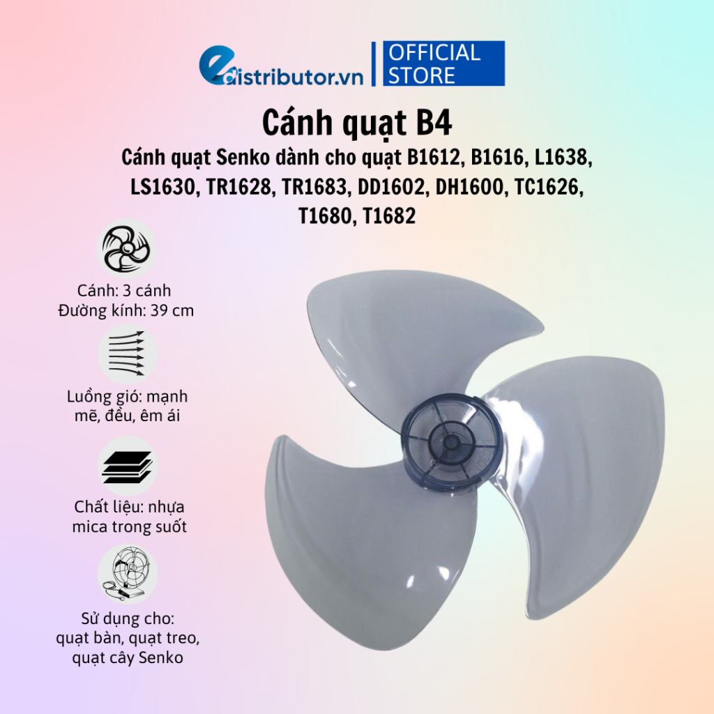 Cánh quạt 3 cánh Senko B3, B4 - Hàng chính hãng