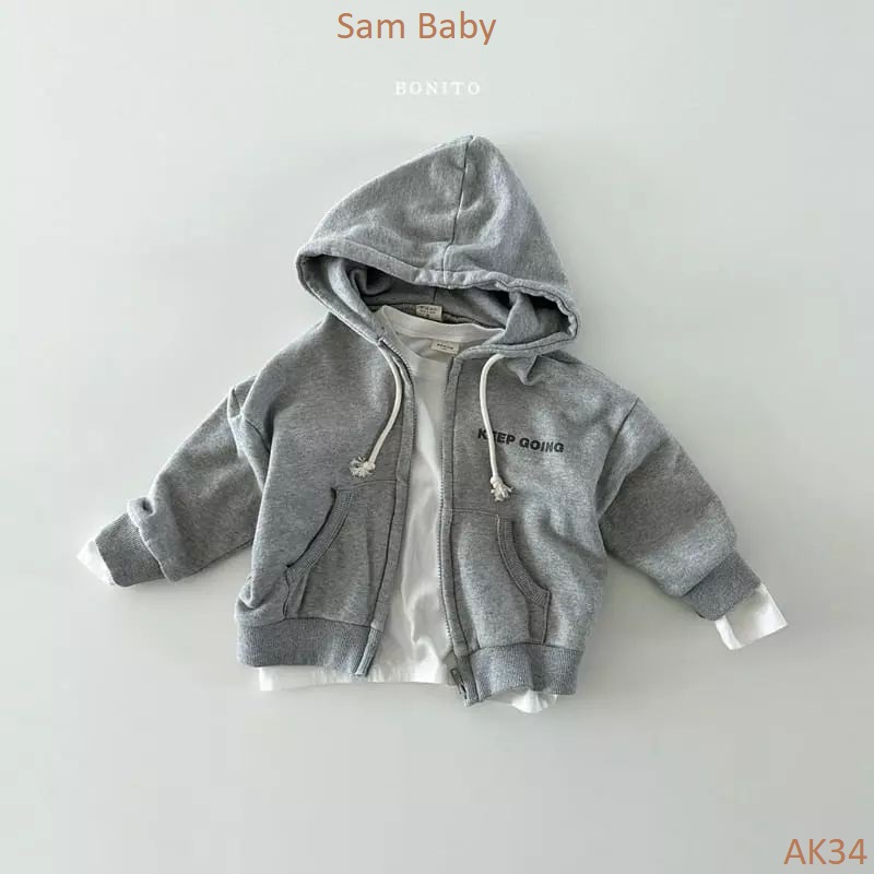 Áo khoác có mũ rút dây Keeping Going cho bé-Sam Baby-AK34