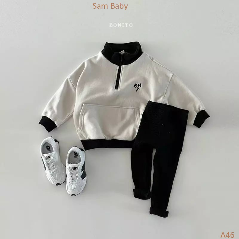 Áo nỉ BONITO cổ kéo khóa cho bé-Sam Baby-A46
