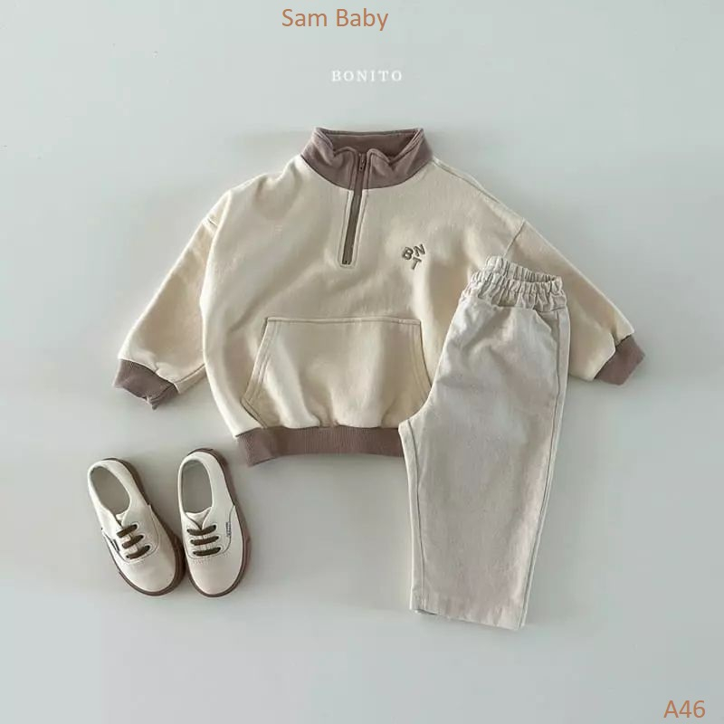 Áo nỉ BONITO cổ kéo khóa cho bé-Sam Baby-A46