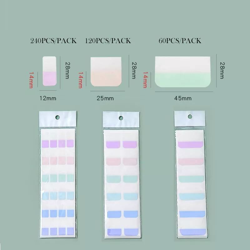 10 Tờ Giấy Note Ghi Chú Đánh Dấu Trang Giấy Phân Trang Dạng Dài Màu Pastel Nhẹ Nhàng
