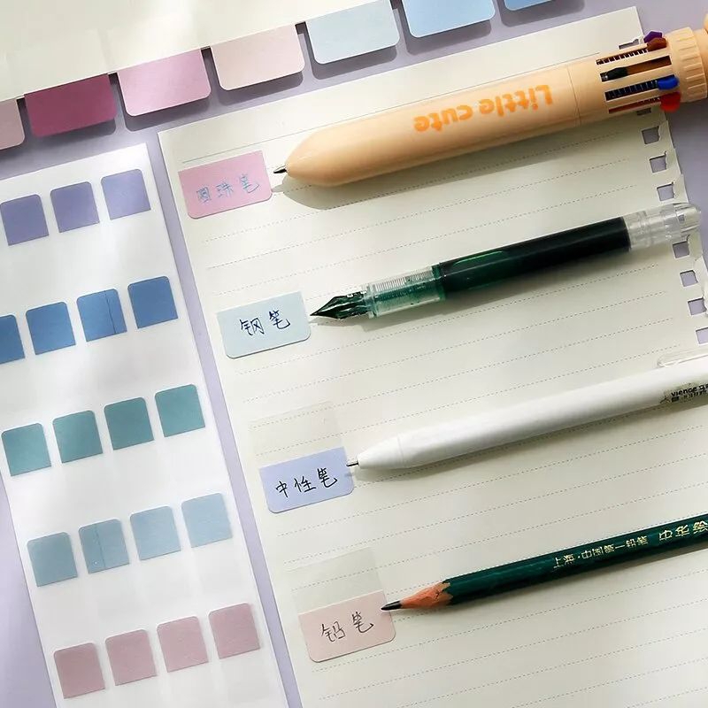 10 Tờ Giấy Note Ghi Chú Đánh Dấu Trang Giấy Phân Trang Dạng Dài Màu Pastel Nhẹ Nhàng