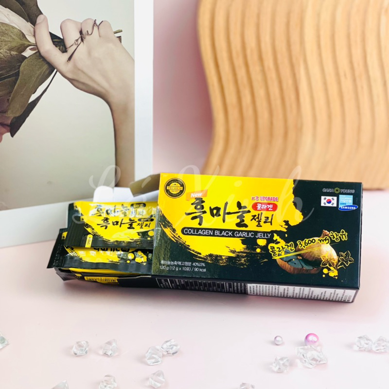 Thanch collagen Vitamin C - Nhân sâm - Tỏi đen hộp 10 gói x 12g