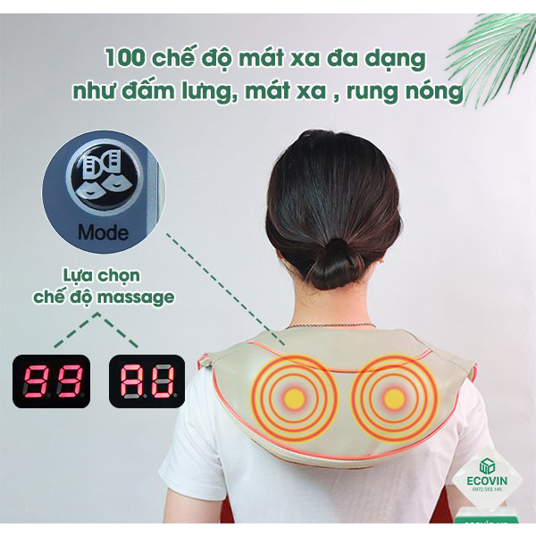 Máy Đấm Lưng BEAME BM-V27, Đai Massage Cổ Vai Gáy, Máy Massage Lưng Cổ Vai Gáy