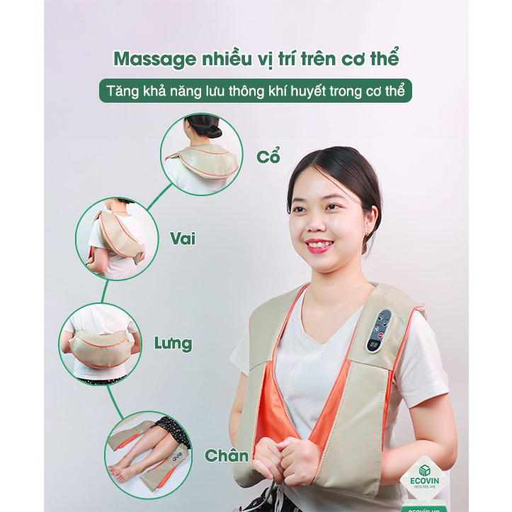 Máy Đấm Lưng BEAME BM-V27, Đai Massage Cổ Vai Gáy, Máy Massage Lưng Cổ Vai Gáy