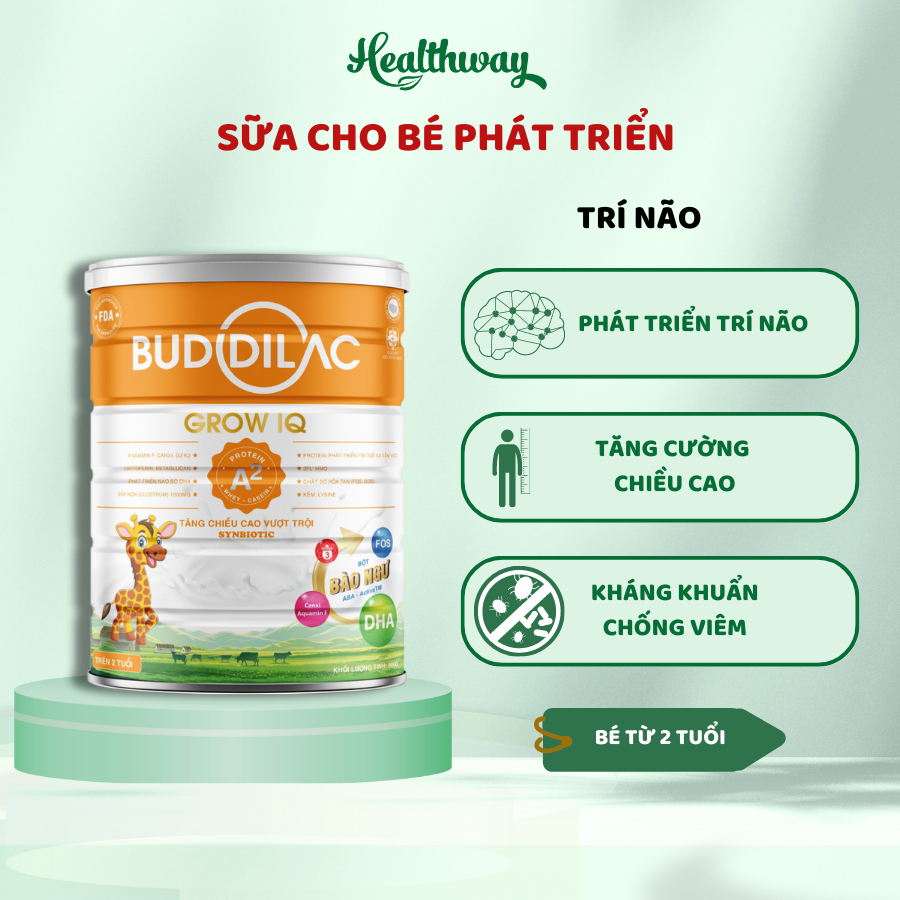 Sữa Bột Buddilac Hỗ Trợ Phát Triển Trí Não, IQ Và Chiều Cao, Bổ Sung Vitamin Tăng Sức Đề Kháng Cho Bé Loại 900g/ 400g