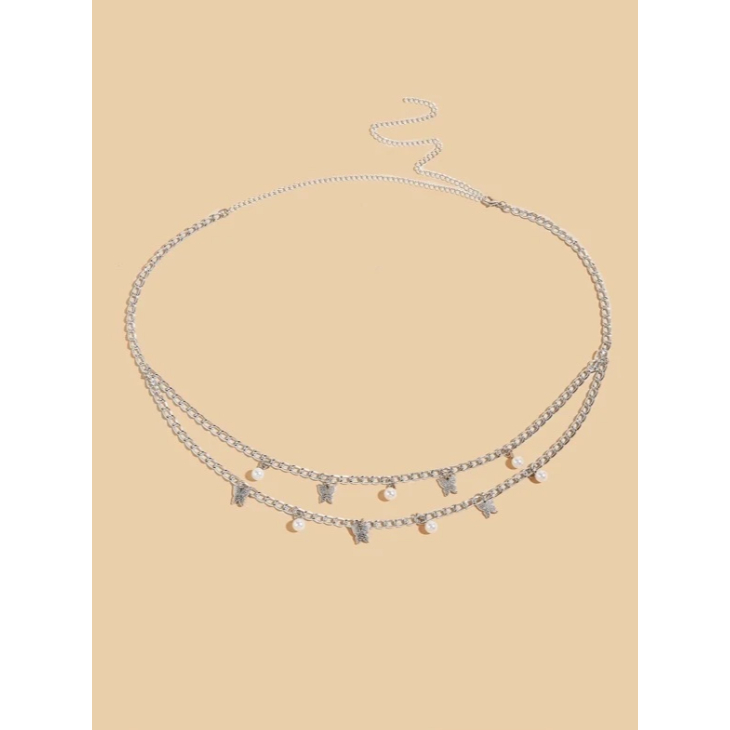 Dây eo vòng eo thắt lưng eo bum 2 tầng hot trend xích váy bum 2 tầng