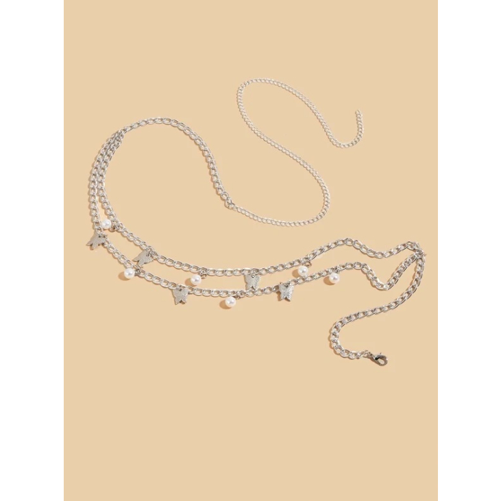 Dây eo vòng eo thắt lưng eo bum 2 tầng hot trend xích váy bum 2 tầng