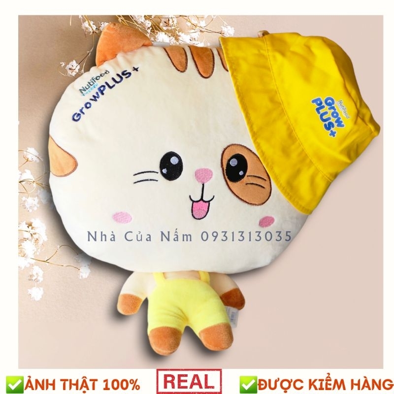 Combo nón 2 mặt kèm gối đi xe bình mèo cho bé