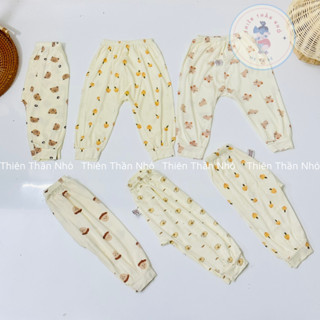 Quần Dài Sơ Sinh Thun Lạnh Quần Chục Có Đáp Đũng Đóng Bỉm Thoải Mái, Siêu Mềm, Mát Cho Bé Trai, Bé Gái Sơ Sinh