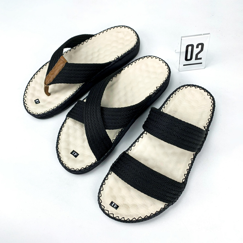 Dép doctor nam đế cao su nguyên khối, BST mùa hè, khâu chỉ thủ công full đế LTK1