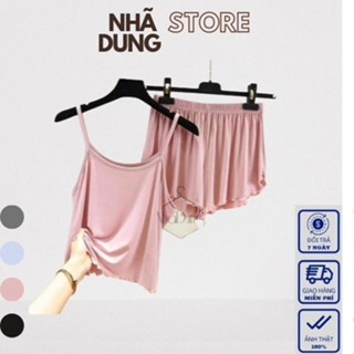 <HỎA TỐC>Set đồ nữ đồ mặc nhà đồ ngủ nữ 2 dây thun cotton co giãn siêu mát sexy BIGSIZE<A10>