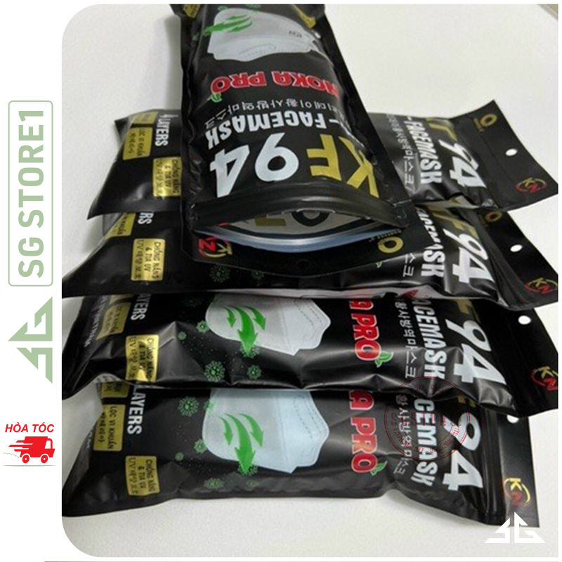 Khẩu trang 4 lớp KF94 chống bụi mịn và kháng khuẩn hàng cao cấp Noka Pro gói 10 cái | SGSTORE1