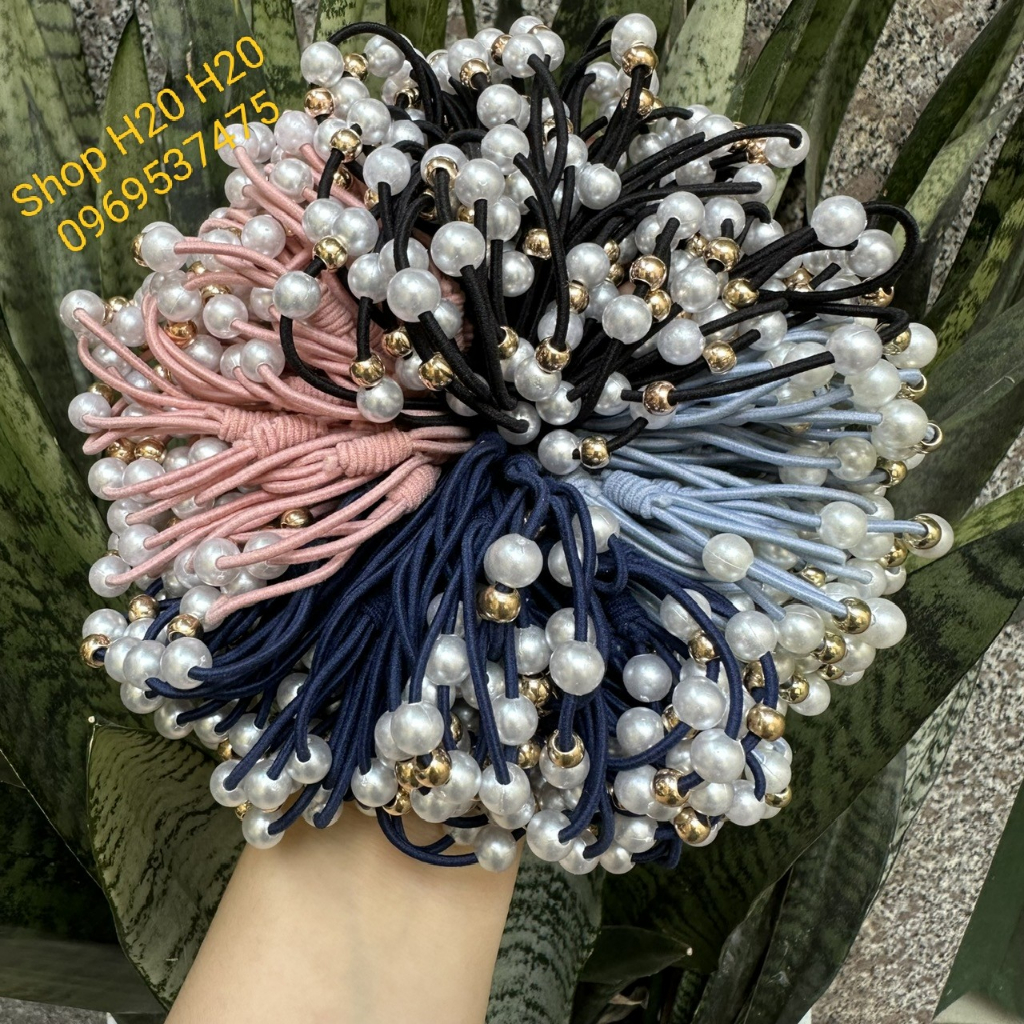 Sỉ Dây Cột Tóc Hạt Ngọc Nhiều Màu Phong Cách Trang Trọng Đơn Giản Dễ Thương