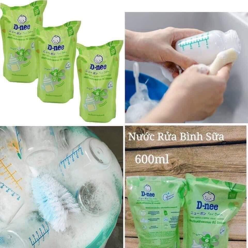 Nước rửa bình sữa Dnee Organic Túi 550ml, Chai 600ml Thái Lan