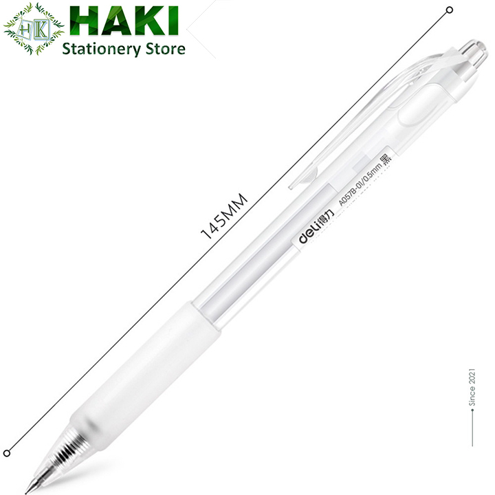 Bút gel HAKI bút bi bấm mực nước màu đen Deli ngòi 0.5mm đồ dùng học tập văn phòng phẩm B38