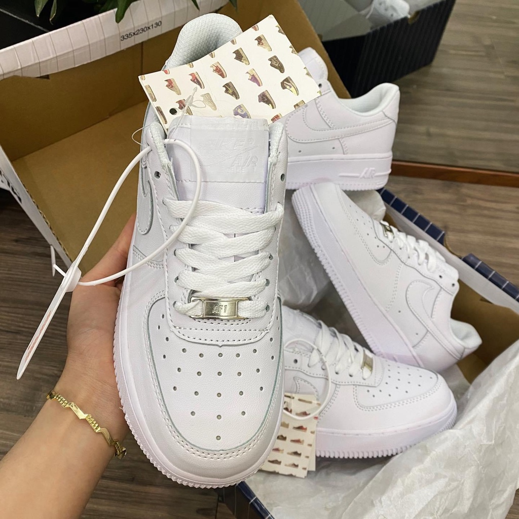 Giày Nike_air Force 1 all white, giày AF1 trắn trắng đế air bản đẹp đủ size 36-43 Full Box+Bill
