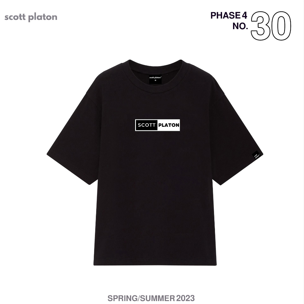 Scott Platon Áo thun Logo Trắng Đen - Chất liệu cotton dày dặn đứng form