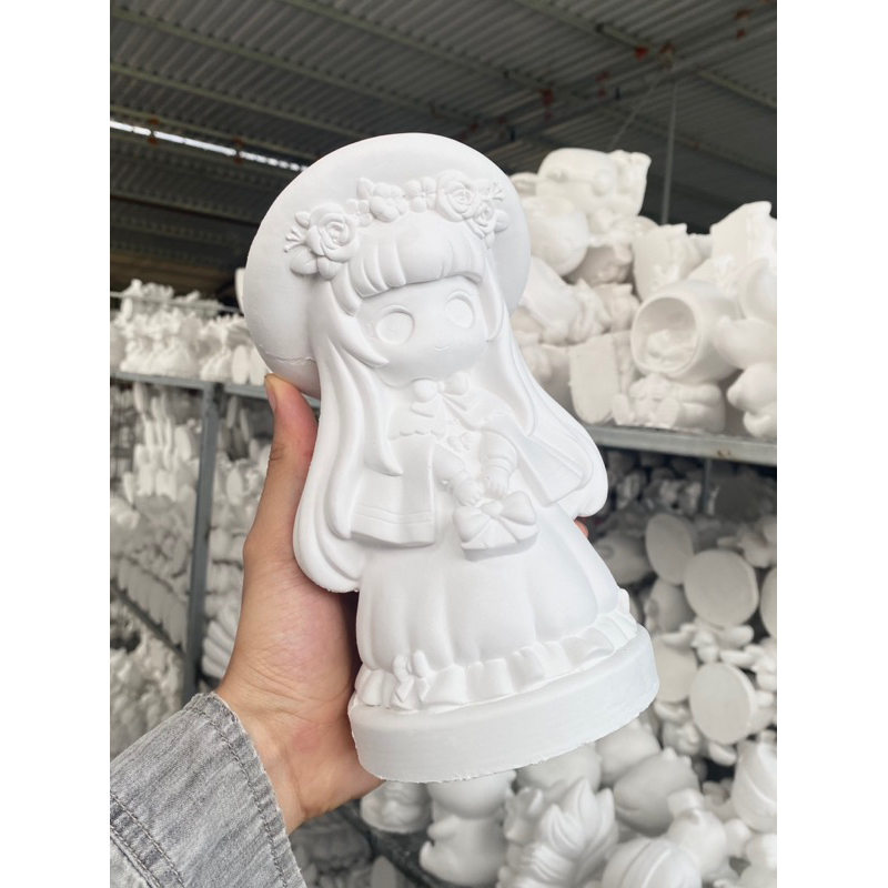 CÔNG CHÚA TÓC DÀI tượng tô màu thạch cao cho trẻ