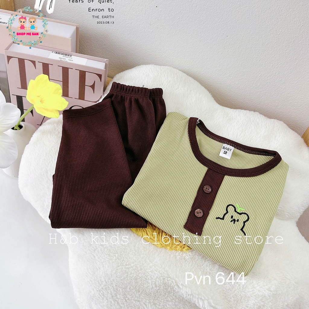 Bộ Thu Đông Bé Gái, Bộ Thu Đông Bé Trai Chất Liệu Tăm Lạnh Loại 1 Mềm Đẹp Cùng Hình Thêu, Kiểu Dáng Dễ Thương