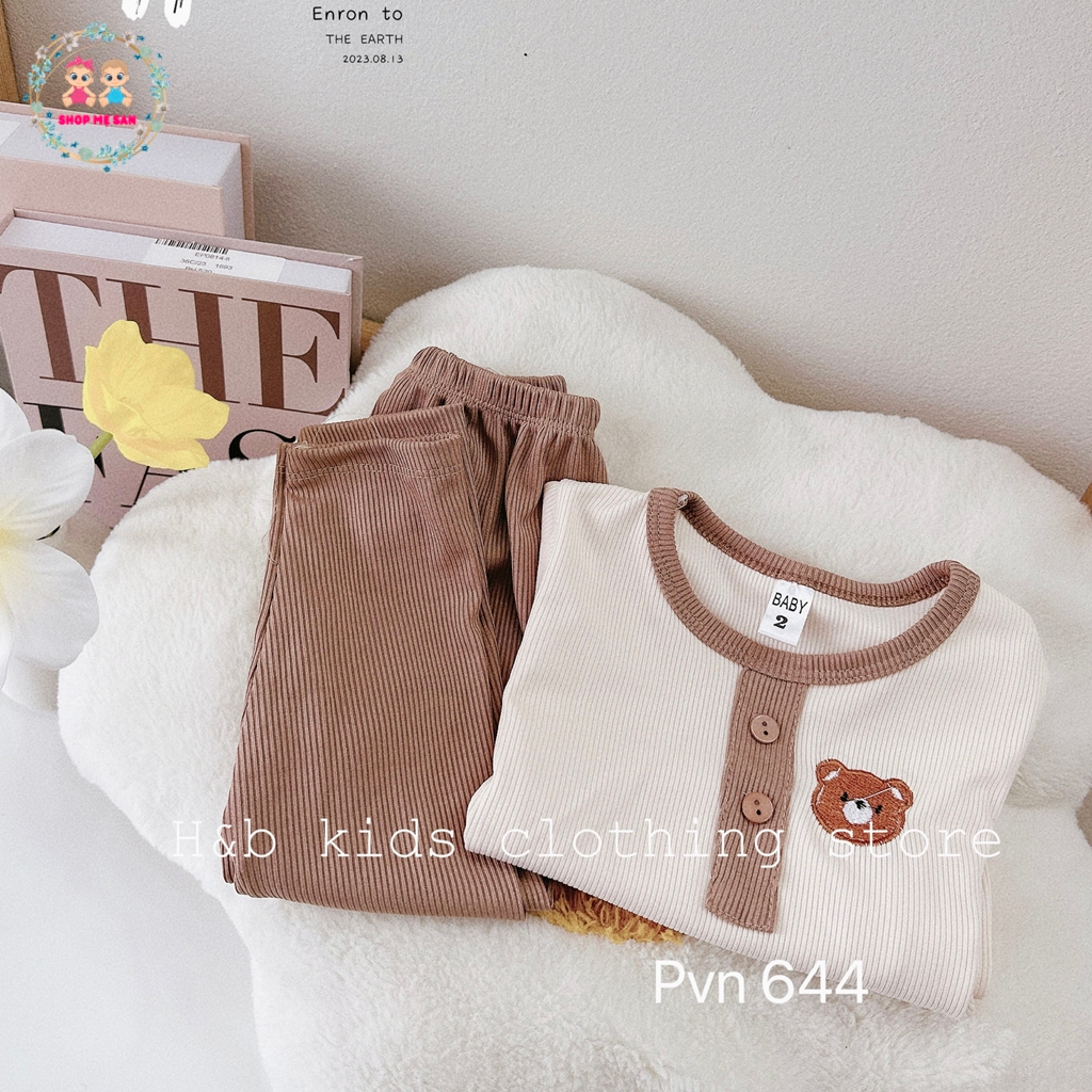 Bộ Thu Đông Bé Gái, Bộ Thu Đông Bé Trai Chất Liệu Tăm Lạnh Loại 1 Mềm Đẹp Cùng Hình Thêu, Kiểu Dáng Dễ Thương