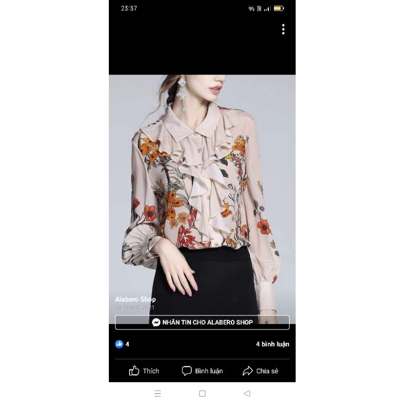 Áo lụa bèo hoạ tiết