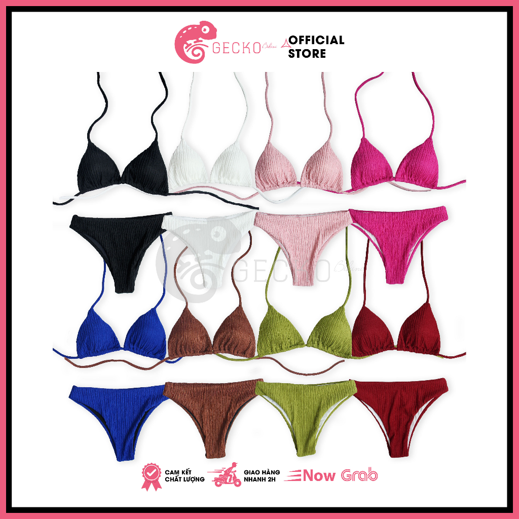 Bikini Đồ Bơi 2 Mảnh Tam Giác Xốp Nhật Truyền Thống 2M37-A (Ảnh Thật, Nhiều Màu)