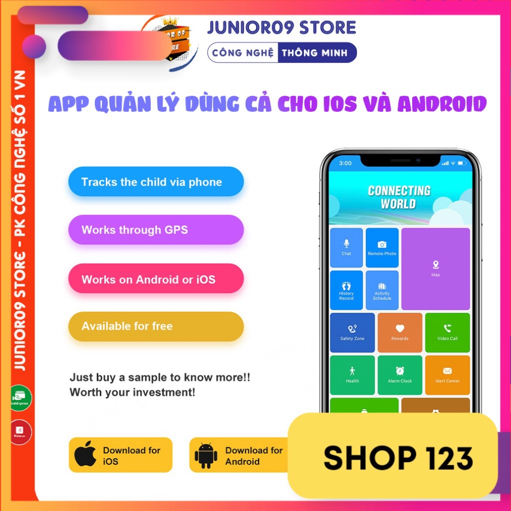 Đồng hồ thông minh Định vị Trẻ em Lắp sim Nghe gọi Video Call Ccho bé trai bé gái JUNIOR09 WATCH shop 11 | BigBuy360 - bigbuy360.vn