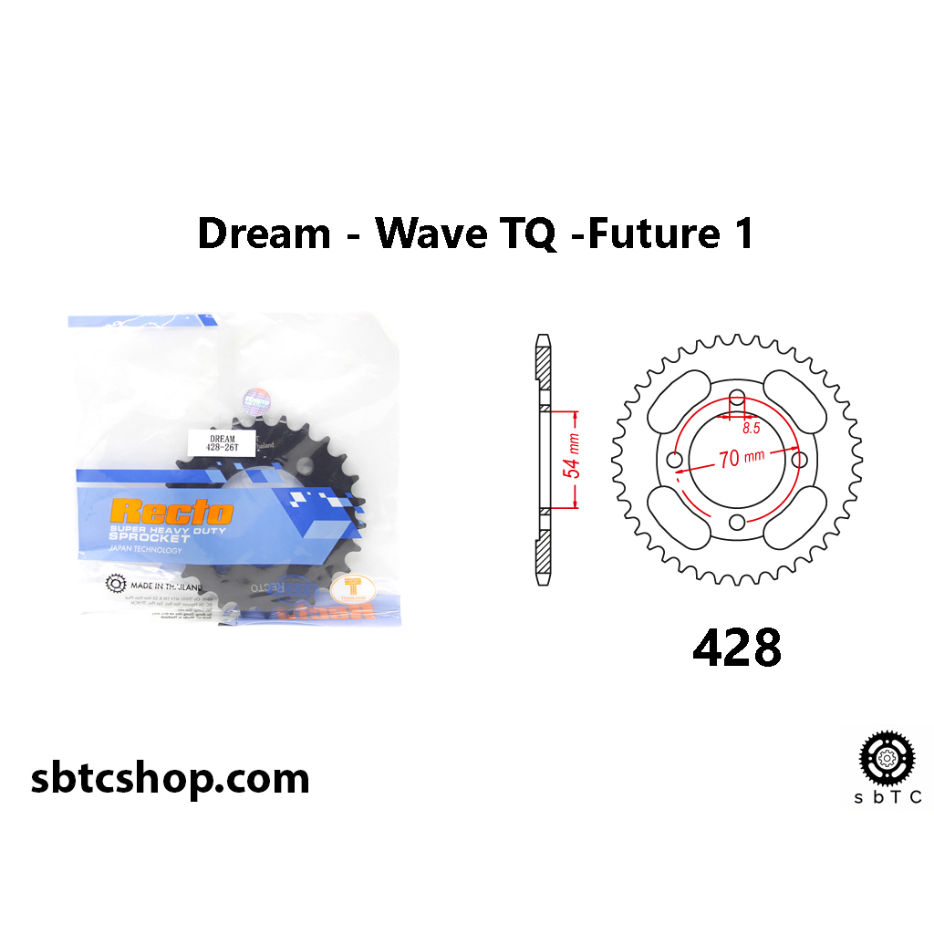 Dĩa RECTO 26 28 30 32 răng cho xe độ Dream Wave đời cũ Cub Future 1 chính hãng