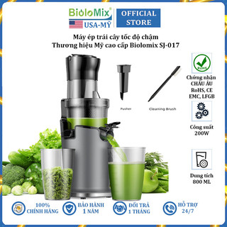 Máy ép trái cây tốc độ chậm công suất 200W thương hiệu Biolomix SJ-017 (Chính Hãng Bảo Hành 1 Năm)