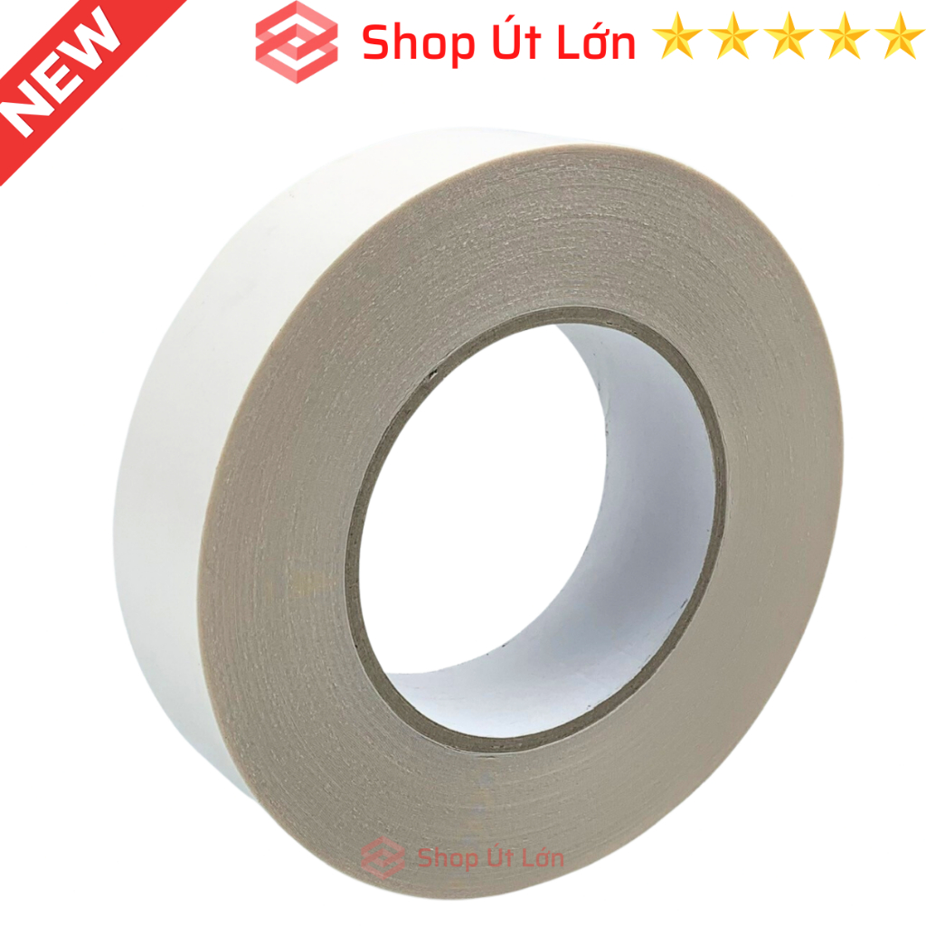 1 Cuộn băng keo 2 mặt trắng, rộng 3.5cm, dài 50 mét, lõi siêu mỏng, nặng 350gram